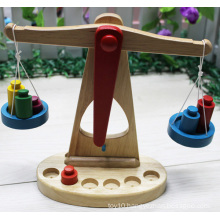 Kids Preschool Wooden Balance Scale Montessori Educational Toys with weights